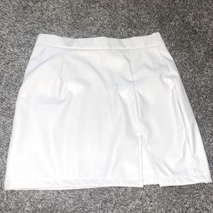 Super cute leather mini skirt with side slit
